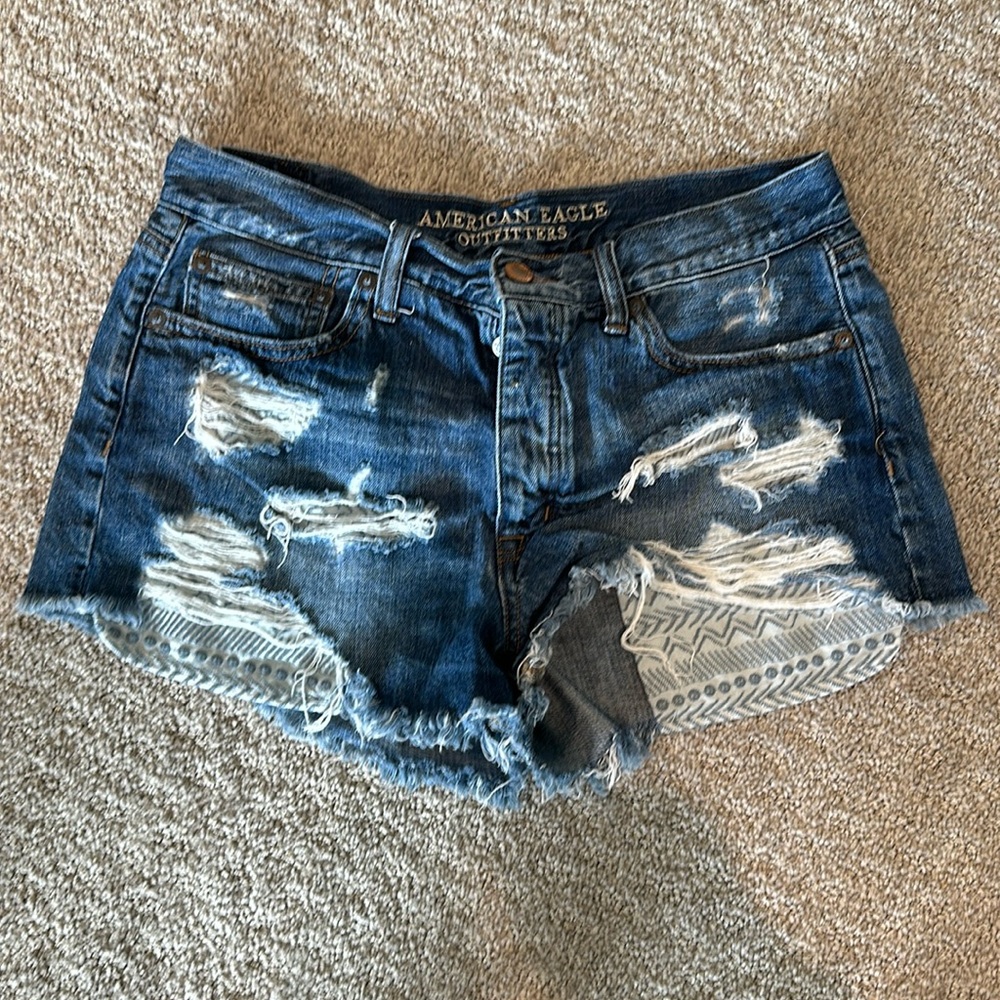 High rise short jean shorts